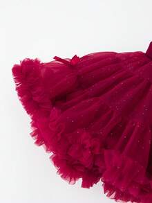 这款优雅的白色薄纱泡泡裙适合春、夏、秋季穿着，搭配T恤或衬衫，打造甜美可爱的造型，非常适合外出、派对和聚会。 - 紅色 - 查看 4