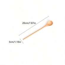 长柄木制烹饪勺，适用于搅拌、翻炒和盛菜，带耐热手柄，学校家庭厨房用品 - 彩色 - 查看 7