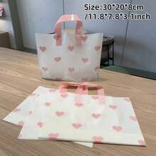 50Pcs Thickened Plastic Gift Tote Bag,Valentine's Day Party Gift Bags, Simple Gift Bag, Lightweight, Portable Floral Pattern Pattern Pattern Large Capacity Handbag, New Year, Wedding, Shopping Bag,Birthday Gift Bag, Party Favor Bags, 30*20*8cm/11.8*7.8*3.1inch, Thanksgiving, Halloween, Christmas - Multicolor - View 11