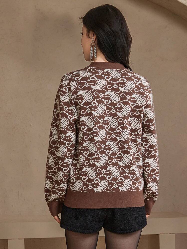 Women's Casual Floral Print Cardigan, Autumn/Winter