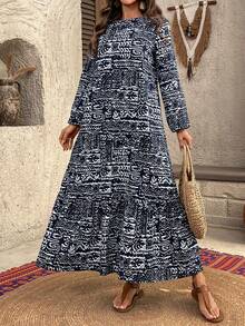 EMERY ROSE 女士复古风长袖连衣裙 - 彩色 - 查看 4