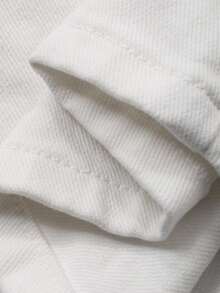 DAZY Quần jean nữ ống rộng, đơn giản, đa năng, màu trơn, thích hợp mặc hàng ngày đi làm, không kèm thắt lưng. - trắng - Xem 7