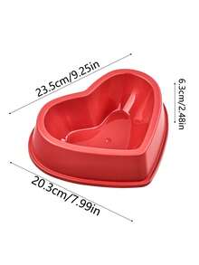 PETSIN 1PC Simple Heart-Shaped Plastic Pet Bowl, Cat Bowl, Dog Bowl, Cat Food Dish, Dog Food Bowl, Cat And Dog Feeding Supplies. - 390ml - View 4