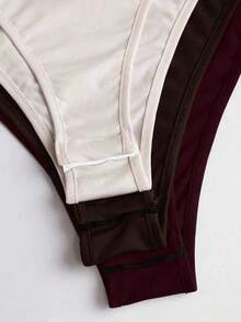 Sweetra 3件套女士长袖连体衣，杏色、咖啡棕色、黑色，修身简约通勤百搭款 - 彩色 - 查看 5