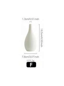 1PC Small Flower Vase White Ceramic Vase Wedding Centerpiece Arrangement Plants Flower Pot Home Living Room Desktop Decoration - White - View 9