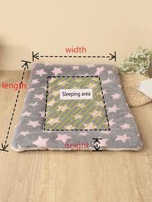 1 件涤纶可爱风星爱心骨头图案透气可水洗加厚宠物窝垫，适合中小型猫狗四季睡眠（适合快乐狗狗泰迪熊/泰迪熊，不适合大型犬） - 彩色 - 查看 4