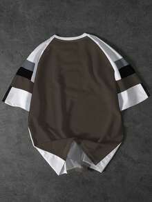 Manfinity EMRG T-shirt de sport décontracté pour hommes à manches raglan bicolores et manches courtes - Multicolore - Voir 2