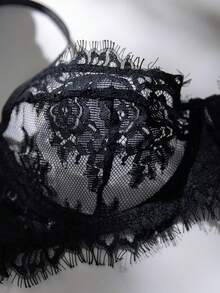 4pcs Women's Romantic Sexy Sheer Lace Underwire Bra And Panty Set - Multicolor - View 6