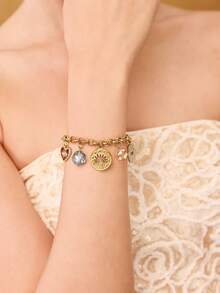 MOTF PREMIUM VÒNG TAY MẶT DÂY CHUYỀN HÌNH TRÁI TIM VÀ MẮT ÁC THỜI TRANG TINH TẾ - Nhiều màu - Xem 6