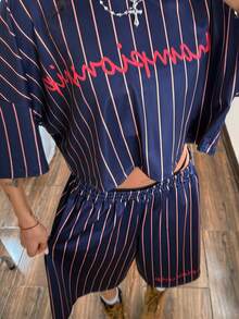 StreetHx Women's Fashionable Striped Casual 2 Pieces Set - Multicolor - View 7