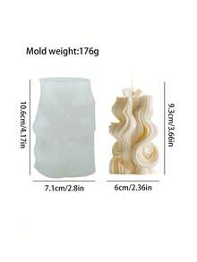 1个几何螺旋硅胶模具，螺旋形设计 - 适用于香薰蜡烛、肥皂、蜡、树脂浇铸、蛋糕甜点、慕斯装饰，适合情人节、母亲节、节日礼物、生日礼物、DIY装饰 - 白色 - 查看 10