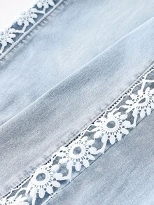 Mezclilla dama Pantalones anchos mujer pantalones vaqueros para mujer pantalones de mujer pantalones vaqueros pantalon de mezclilla dama pantalon de mezclilla dama - azul real - Ver 2