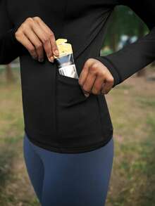 In My Nature Women's Solid Color Off-Shoulder Long Sleeve Casual Comfortable Outdoor T-Shirt Top With Pockets