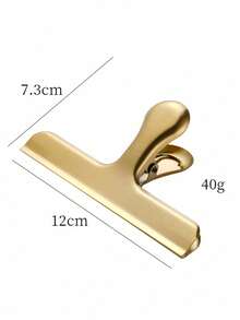 不锈钢密封夹 T 型可重复使用夹子 厨房密封储物夹 干货密封器 办公文件 家庭食品储藏室整理器 多功能夹钳工具 - 金色 - 查看 7