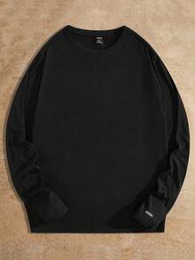 HIMLAND Camiseta de manga larga de unicolor casual para hombres, versátil para el otoño - Multicolor - Ver 3