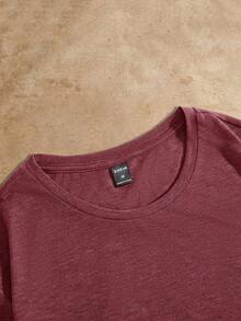 HIMLAND Camiseta de manga larga de unicolor casual para hombres, versátil para el otoño - Multicolor - Ver 4