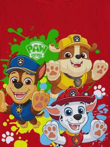 SHEIN | PAW Patrol Young Boy Cartoon Pattern Cute Round Neck Short Sleeve T-Shirt - White - View 6