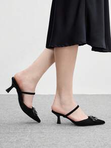 CUCCOO BIZCHIC 女士时尚百搭优雅尖头高跟鞋 - 黑色 - 查看 9