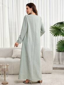 Al Najma 女士土耳其长款连衣裙和阿拉伯传统长袍 - 綠色 - 查看 7