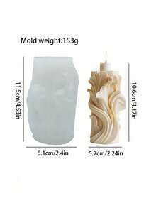 1个几何螺旋硅胶模具，螺旋形设计 - 适用于香薰蜡烛、肥皂、蜡、树脂浇铸、蛋糕甜点、慕斯装饰，适合情人节、母亲节、节日礼物、生日礼物、DIY装饰 - 白色 - 查看 9