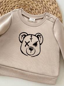 6pcs/Set Baby Boy Loose Casual Comfortable Round Neck Pullover Outfit Set - Multicolor - View 5