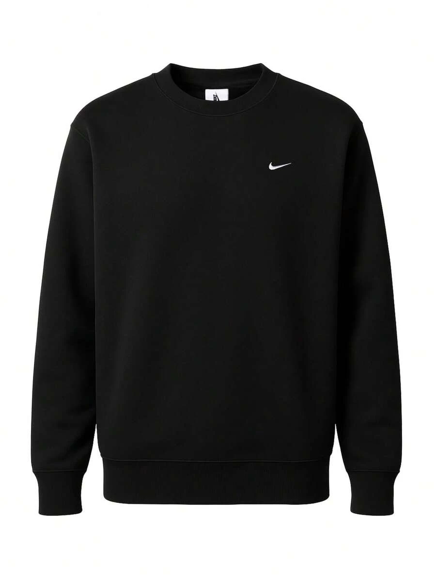 Nike Solo Swoosh Men's Hoodie Black - Black/White - View 1