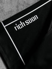 Casual Striped Print T-Shirt Set For Teenage Boys, Suitable For Daily Commute, Sports, And School Wear - Black - View 5