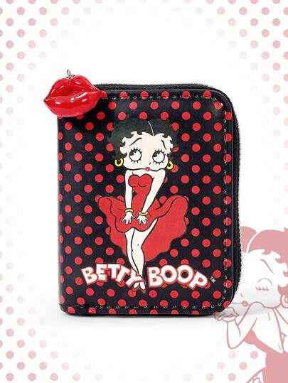 Betty Boop | ROMWE 1 Stück Regenbogen & Cartoon Katze Muster Mode Kurzbörse