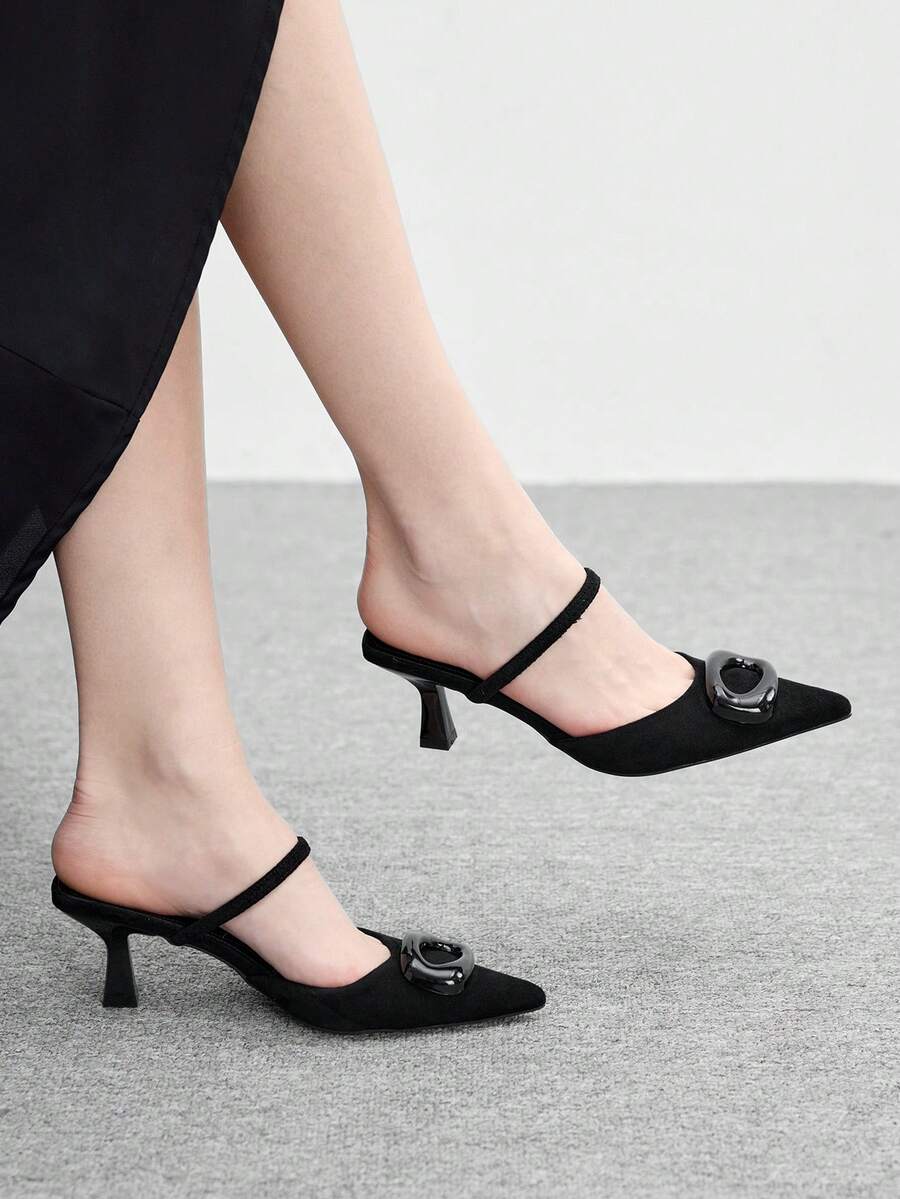 CUCCOO BIZCHIC 女士时尚百搭优雅尖头高跟鞋 - 黑色 - 查看 1