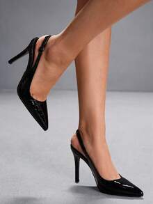 CUCCOO SZL Classic Pointed Toe Elegant High Heels, Versatile For Work And Casual Wear - Black - View 6