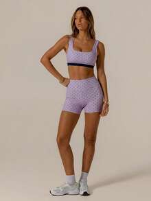 Aralina Bộ đồ chấm bi tương phản Leisurewear Quần short mùa hè dễ thương và áo mùa hè dễ thương Trang phục sân bay hoàn hảo cho phụ nữ và ngày 4 tháng 7 - Màu tím hoa cà - Xem 7