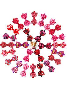 PETSIN 1 chiếc nơ đeo cổ cho thú cưng; Nơ hình trái tim, lãng mạn, màu hồng dành cho ngày Valentine; Nơ có thể điều chỉnh; Phụ kiện thú cưng cho ngày Valentine. - Nhiều màu - Xem 7