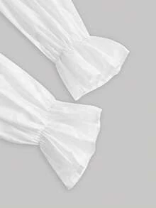 SHEIN MOD Đầm nữ màu trơn phối nhiều mảnh, cài khuy trước và trang trí nơ, kiểu dáng tối giản, phong cách thường ngày. - Đỏ - Xem 3