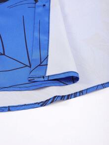 Manfinity Swimmode Conjunto de playa para hombre con pantalón corto de unicolor y camisa de manga corta con estampado de color contrastante - Multicolor - Ver 6