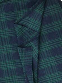 Sunspun 休闲格子简约宽松舒适衬衫 - 藍色 - 查看 5