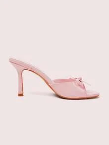 CUCCOO DOLLMOD Brown PU Ladies Pointed Toe High Heel Mule Sandals Spring Shoes Spring Break Easter Prom Heels Valentine's Day - Light pink PU - View 9