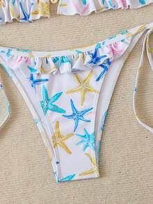 Swim Mod Women's Starfish Random Print Cute Sweet Beach Vacation 2 Pieces Swimsuit, Summer - Multicolor - View 5