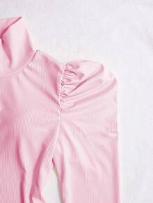 2件套 少女休闲圣诞新年红色T恤和红色格子裙 - 彩色 - 查看 3