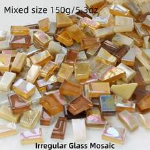 150克/5.3盎司混合尺寸玻璃马赛克瓷砖，DIY艺术项目工艺用品，家居装饰工艺配件玻璃用品