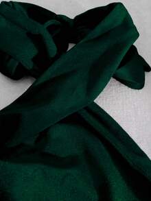 Franclia Women's Velvet Criss-Cross Ruched Waist Bodycon Mini Dress, Sleeveless - Dark Green - View 5