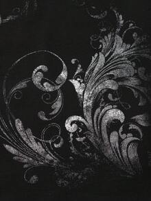 ROMWE MEN Goth Áo thun nam tay ngắn in họa tiết thời trang mùa hè, dáng rộng, thoải mái. - màu đen - Xem 4