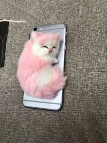 可爱迷你睡猫毛绒玩具天鹅绒柔软填充动物装饰卧室书桌汽车仪表盘缓解压力可爱猫咪收藏礼物送给女性成人爱猫人士情人节礼物