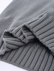 Calvornis Men's Autumn/Winter Cable Pattern Button Design Casual Sweater - Grey - View 4