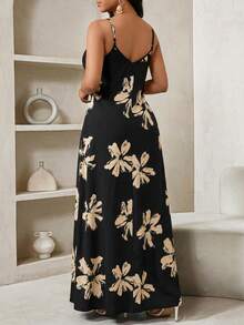 SHEIN Lady Women's Sleeveless Floral Print Loose Casual Dress, Summer - Multicolor - View 2