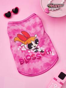 THE POWERPUFF GIRLS X PETSIN 1 Piece Cute Big Eyed Girl Letter Printed Pet Vest, Skin Friendly And Breathable Pet Clothing - Multicolor - View 13