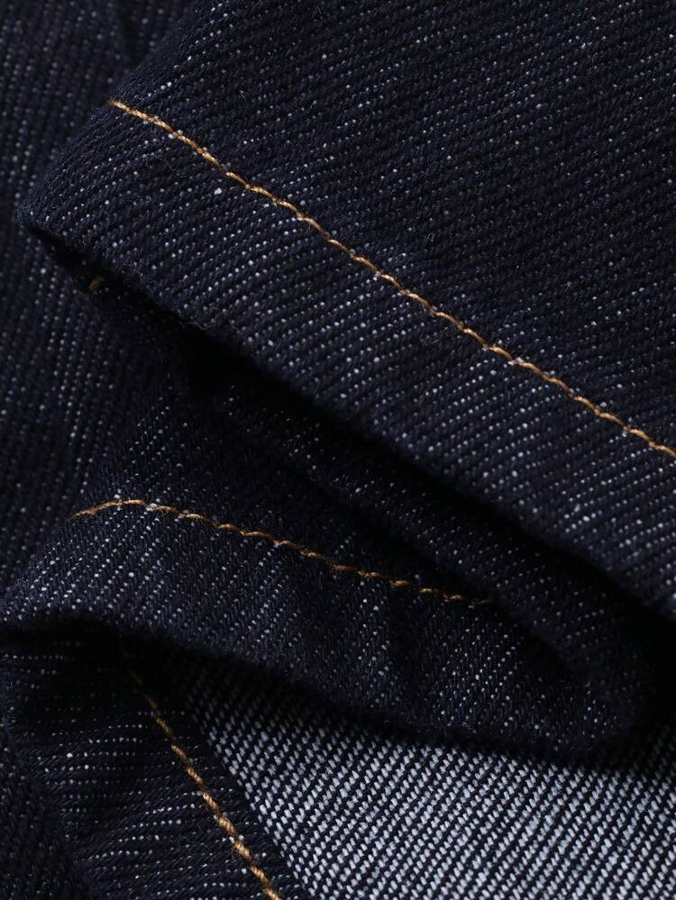 Men's Washed Blue Original Color Denim Jeans, Spring/Autumn