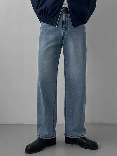 DAZY 男士纯色水洗复古牛仔裤，春秋季