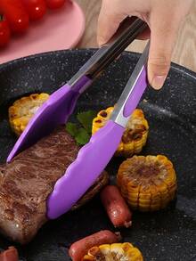 1个不锈钢厨房夹 - 多功能可锁定尖头烧烤夹，厨房食物夹，耐热烹饪夹，适用于烧烤、沙拉、烘焙 - 必备厨房工具 - 彩色 - 查看 19