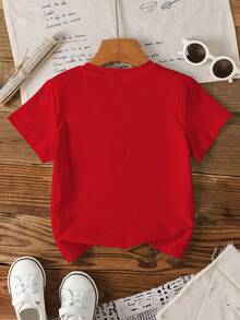 SHEIN | PAW Patrol Young Boy Cartoon Pattern Cute Round Neck Short Sleeve T-Shirt - White - View 2