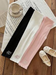 LMoss Kids 3件装少女打底裤 - 黑色 - 查看 4